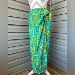Vintage Big Hed Designs Maxi Wrap Skirt Hawaiian